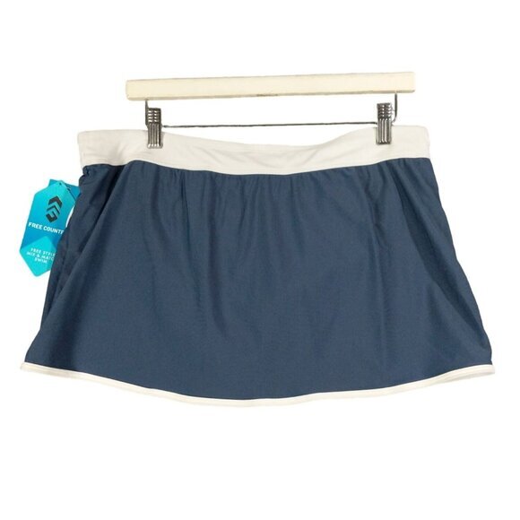FREE COUNTRY Swim Skort Womens SZ XL Slate White Quick-Dry UPF 50+ Stretchy‎ - Picture 2 of 8